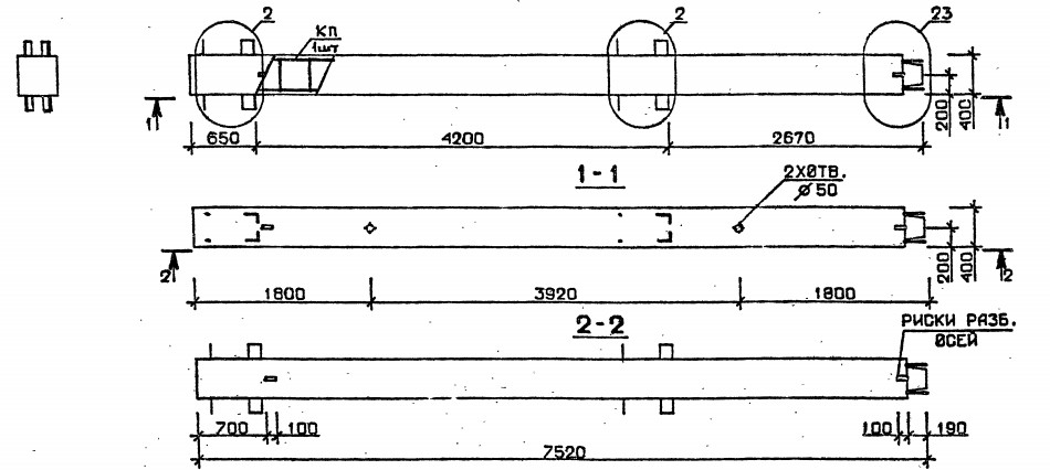 Колонна 1КВ 42.75-1-с Серия 1.020.1-2с/89